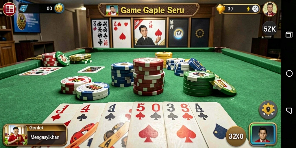 Tampilan gameplay seru dalam game Gaple 5ZK.