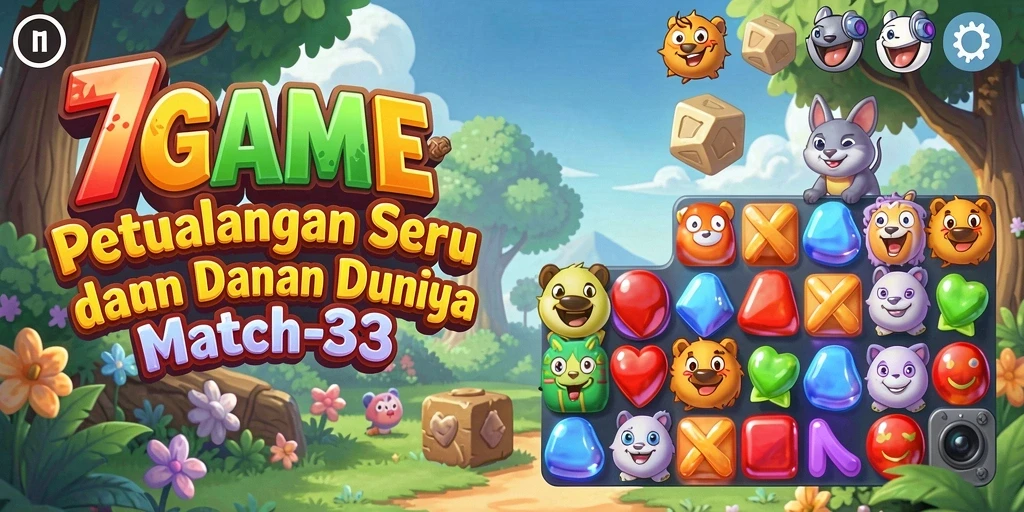 Gameplay seru 7GAME dalam tantangan Match-3.