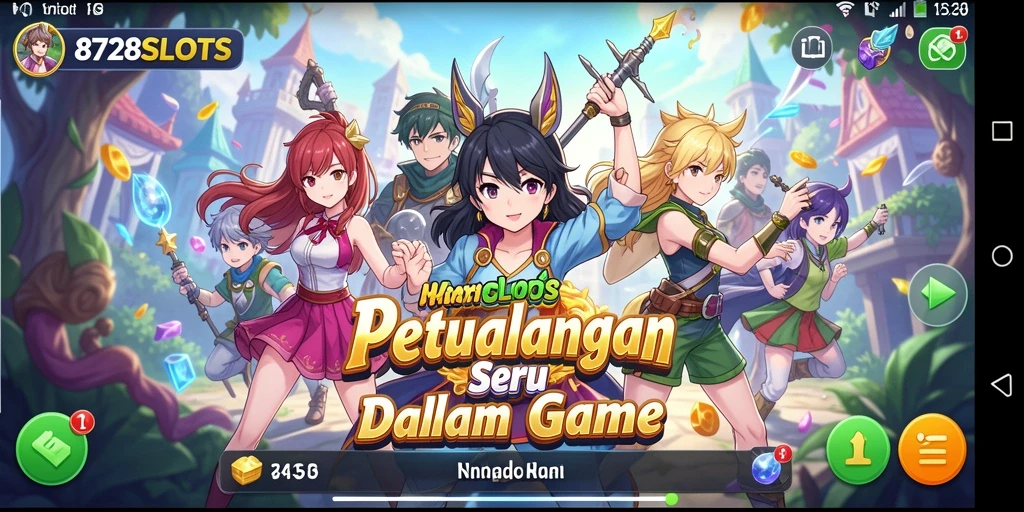 Screenshot gameplay 8728SLOTS yang menampilkan karakter Anime dalam aksi.