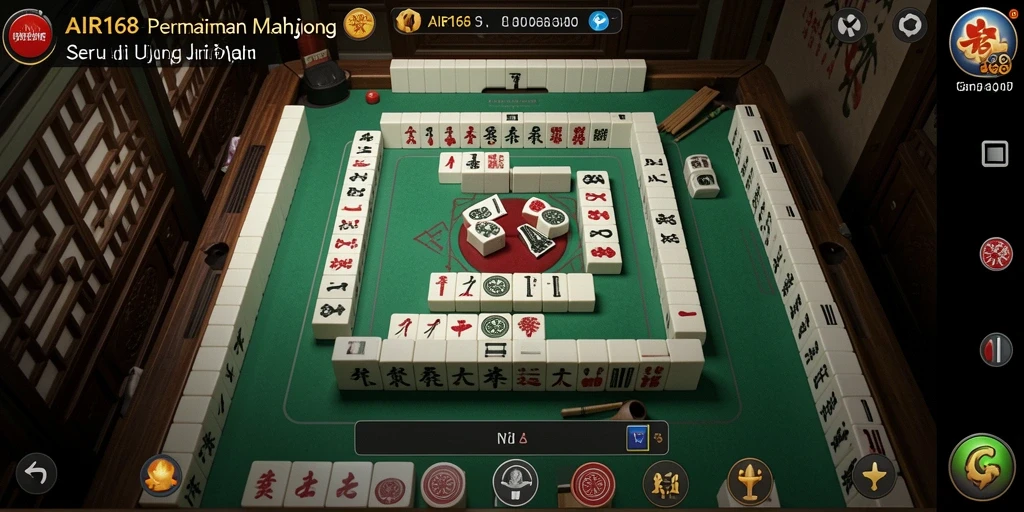 Screenshot gameplay AIR168 menampilkan aksi seru permainan Mahjong.