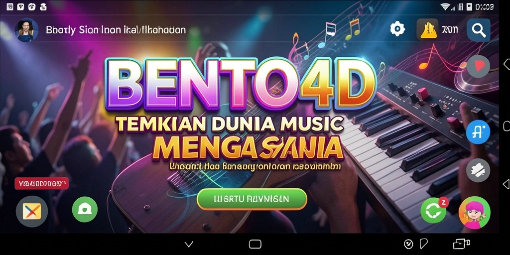 Tampilan gameplay menarik BENTO4D dengan berbagai genre musik.