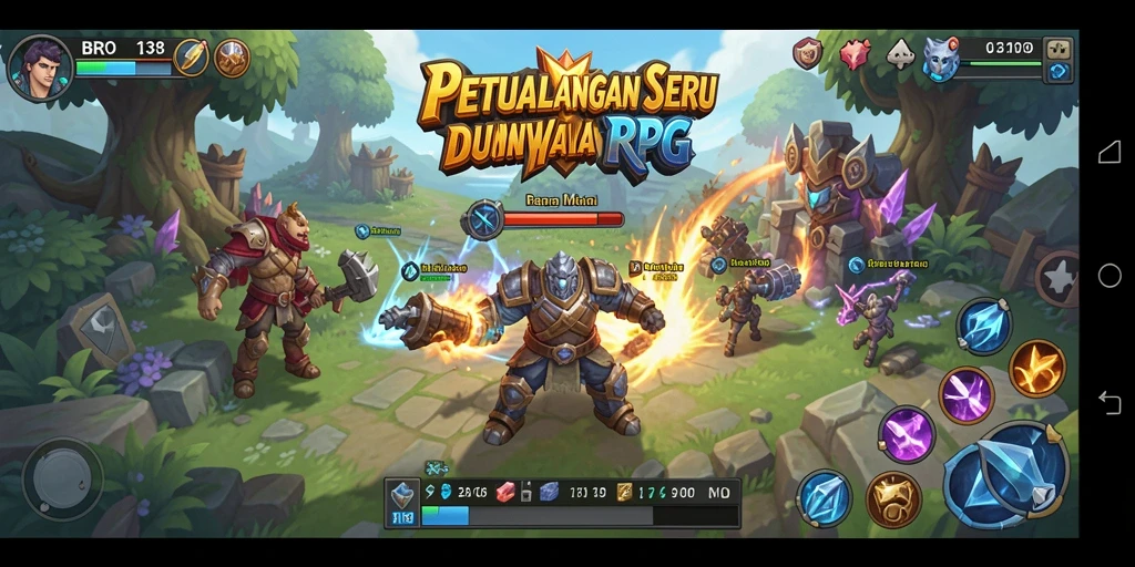 Tampilan gameplay seru di BRO138 dengan karakter dan pertarungan menarik.