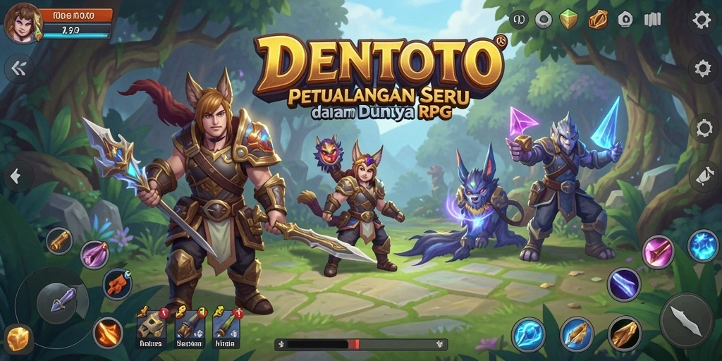 Gameplay RPG DENTOTO yang penuh aksi dan strategi.