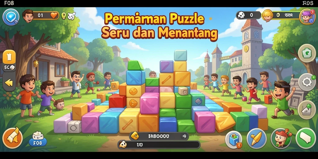 Tampilan gameplay F08 yang seru dan mengasyikkan saat bermain Puzzle.