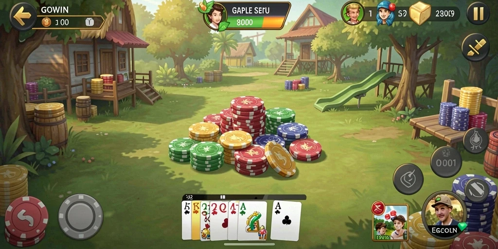 GOWIN menampilkan gameplay Gaple yang seru dan interaktif.