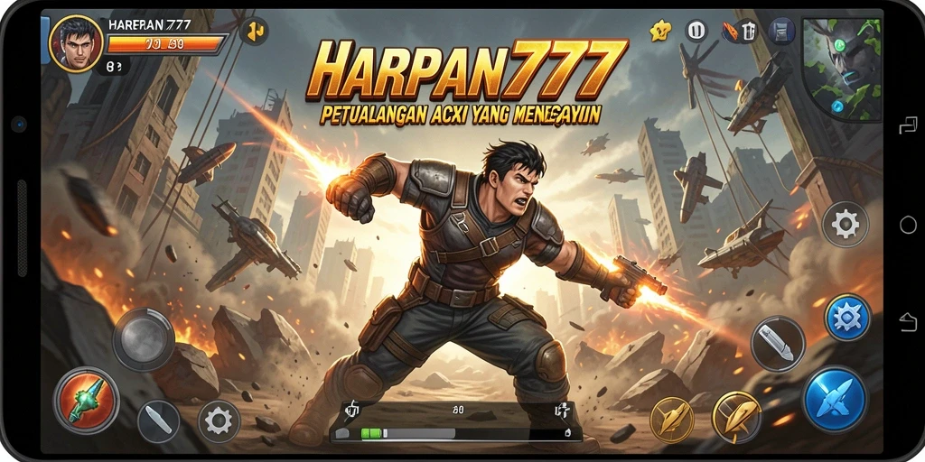 Tangkapan layar menunjukkan aksi menegangkan dalam HARAPAN777.