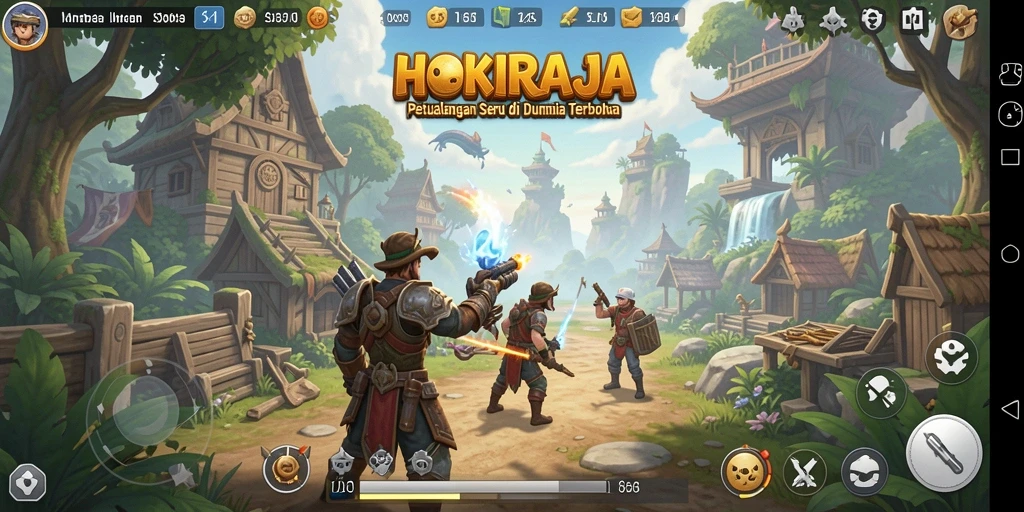 Tampilan gameplay menakjubkan di dunia terbuka HOKIRAJA.