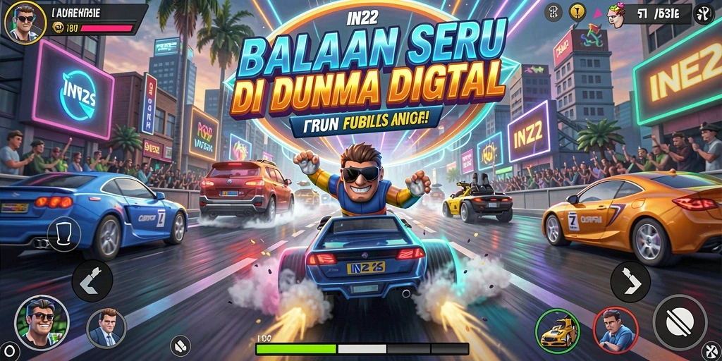 Gameplay seru balapan di IN22 dengan grafik menakjubkan.