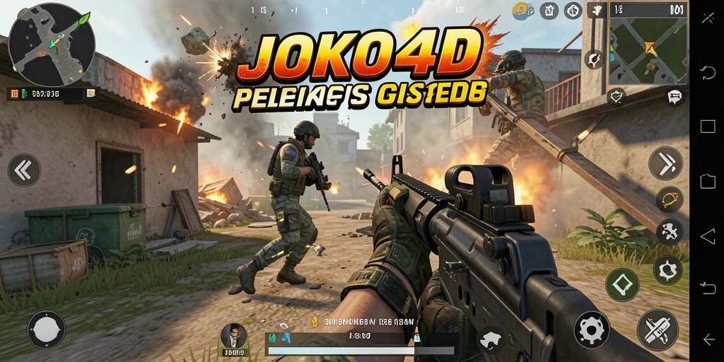 Tampilan gameplay seru dari JOKO4D dengan aksi tembak-menembak intens.