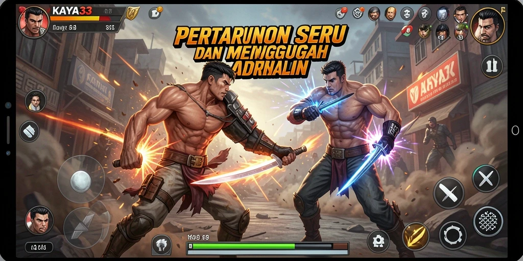 Tangkapan layar menampilkan aksi pertarungan seru KAYA33.