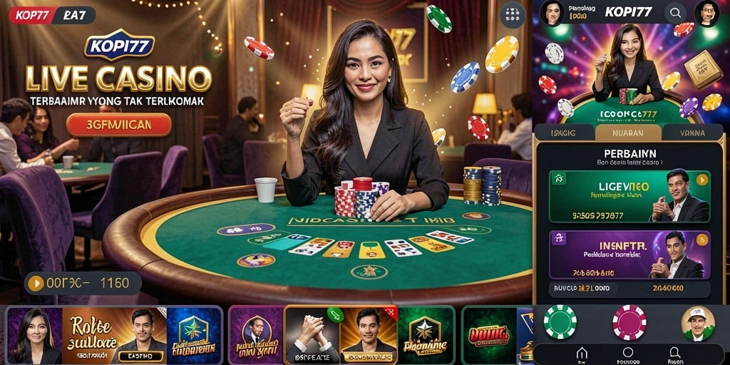 Screenshot gameplay KOPI77 menampilkan pengalaman Live Casino yang nyata.