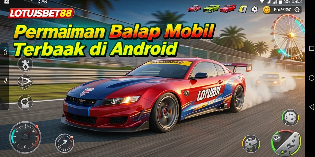 Gambar menunjukkan aksi balap seru di LOTUSBET88 dengan mobil yang melaju kencang.