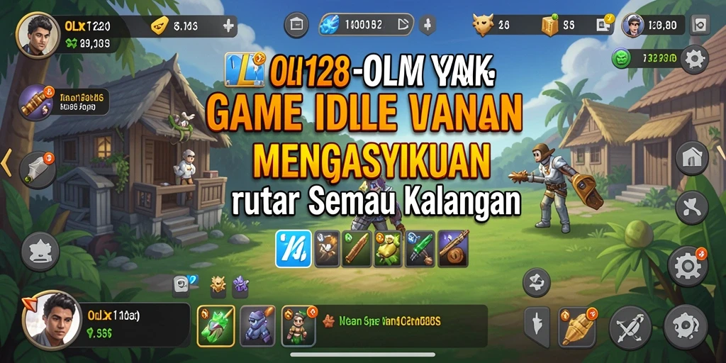 Screenshot gameplay OLX128 menampilkan aktivitas karakter dalam mode Idle.
