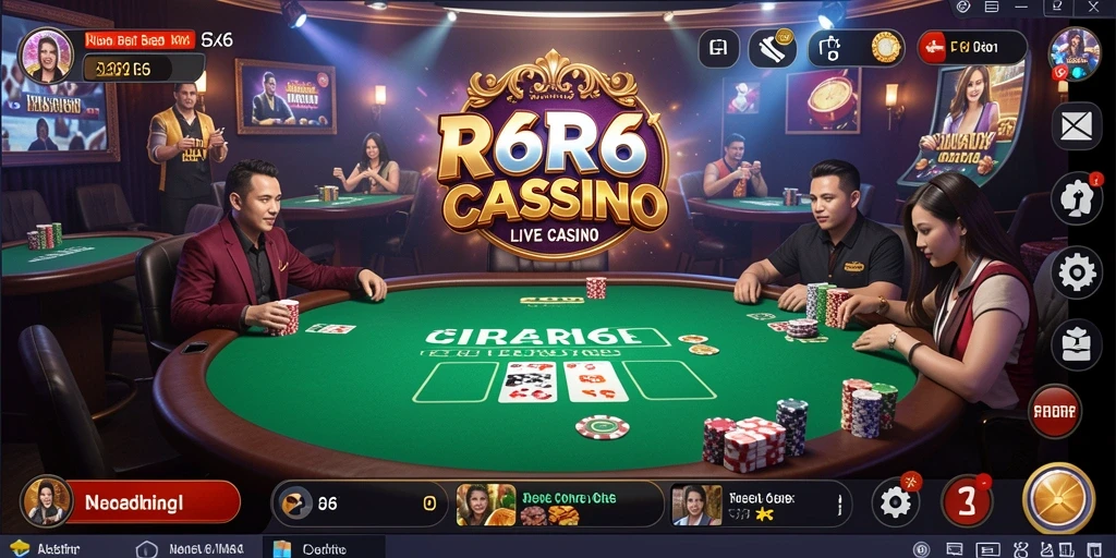 Tampilan gameplay R6R6 yang memukau dalam Live Casino.