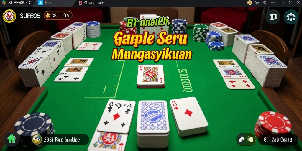 Tampilan screenshot SUPER805 yang menampilkan gameplay Gaple yang seru.