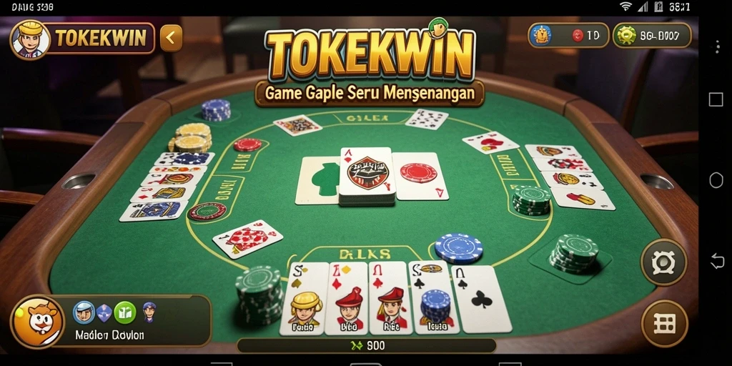 Tampilan gameplay Gaple yang seru dan interaktif di TOKEKWIN.